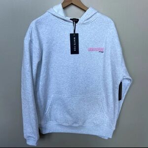 White Fox 11th Street She's So Lucky Oversized Hoodie Leopard Splice NWT Size S